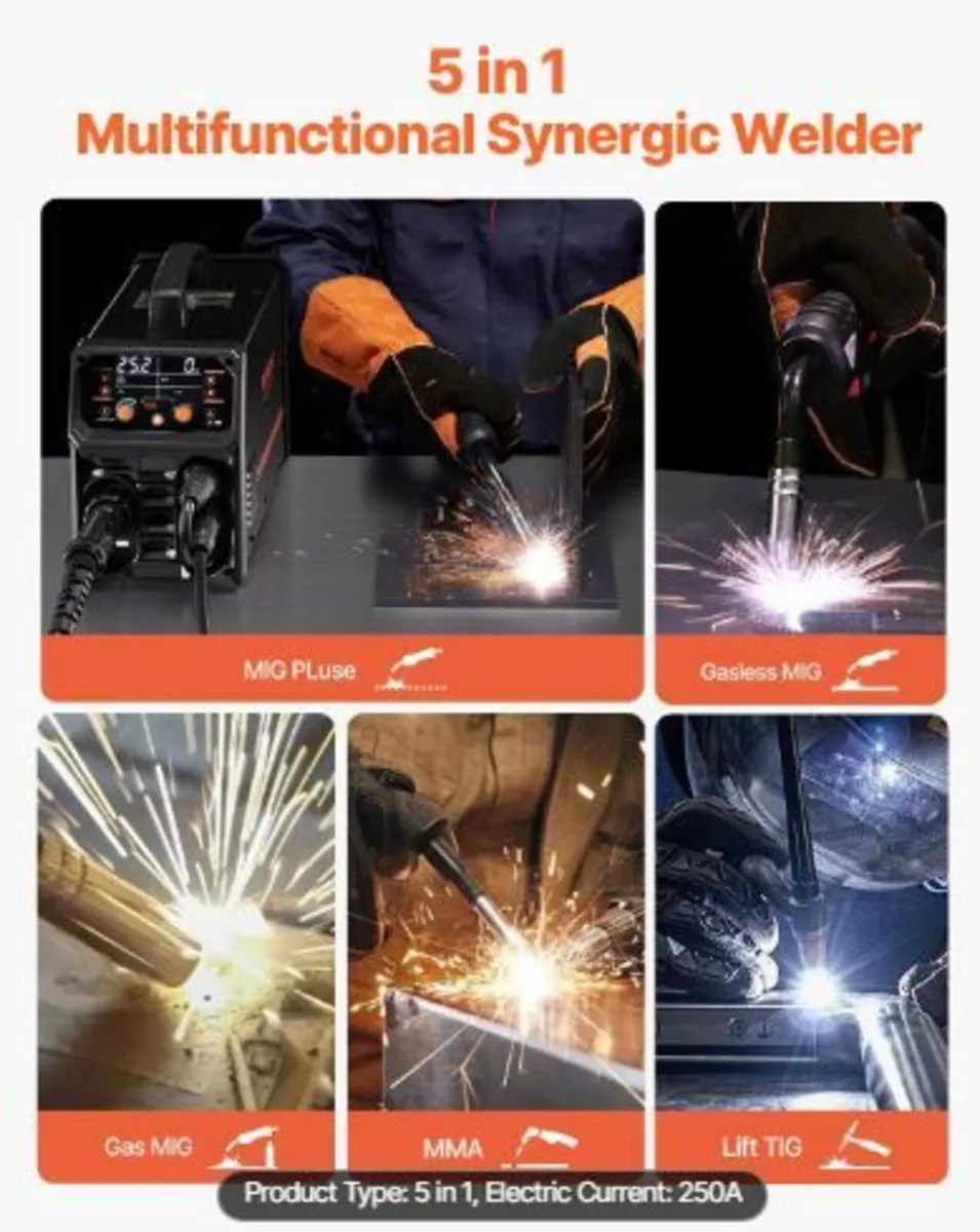 Pro MIG Welder, 250Amp Pluse Mig Welding Machine - Image 2