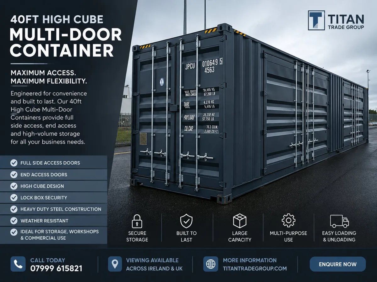 40FT HIGH CUBE SHIPPING CONTAINER – 4 SIDE DOORS + - Image 3