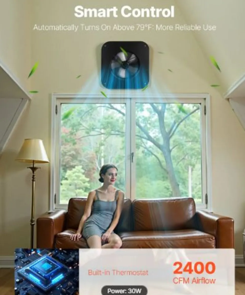 Roof Attic Exhaust Fan, 35W Smart Solar Roof - Image 3