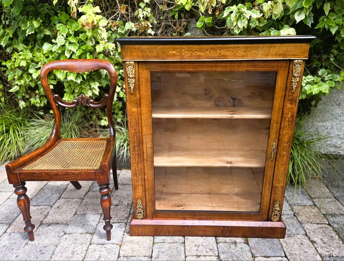Victorian Burr Walnut Cabinet- Circa 1850 - Image 3