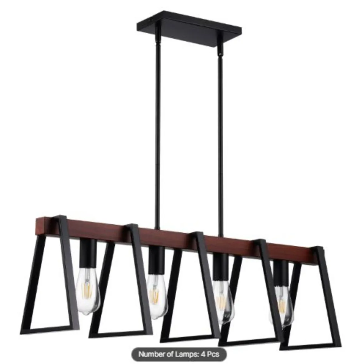 4-Light Kitchen Island Pendant Lights, 60W, Adjust - Image 1
