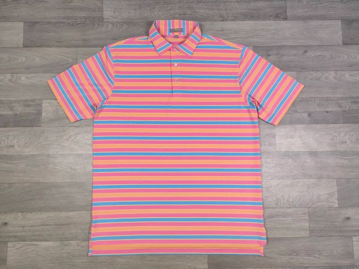 Peter Millar Summer Comfort Golf Polo Shirt Mens L - Image 1
