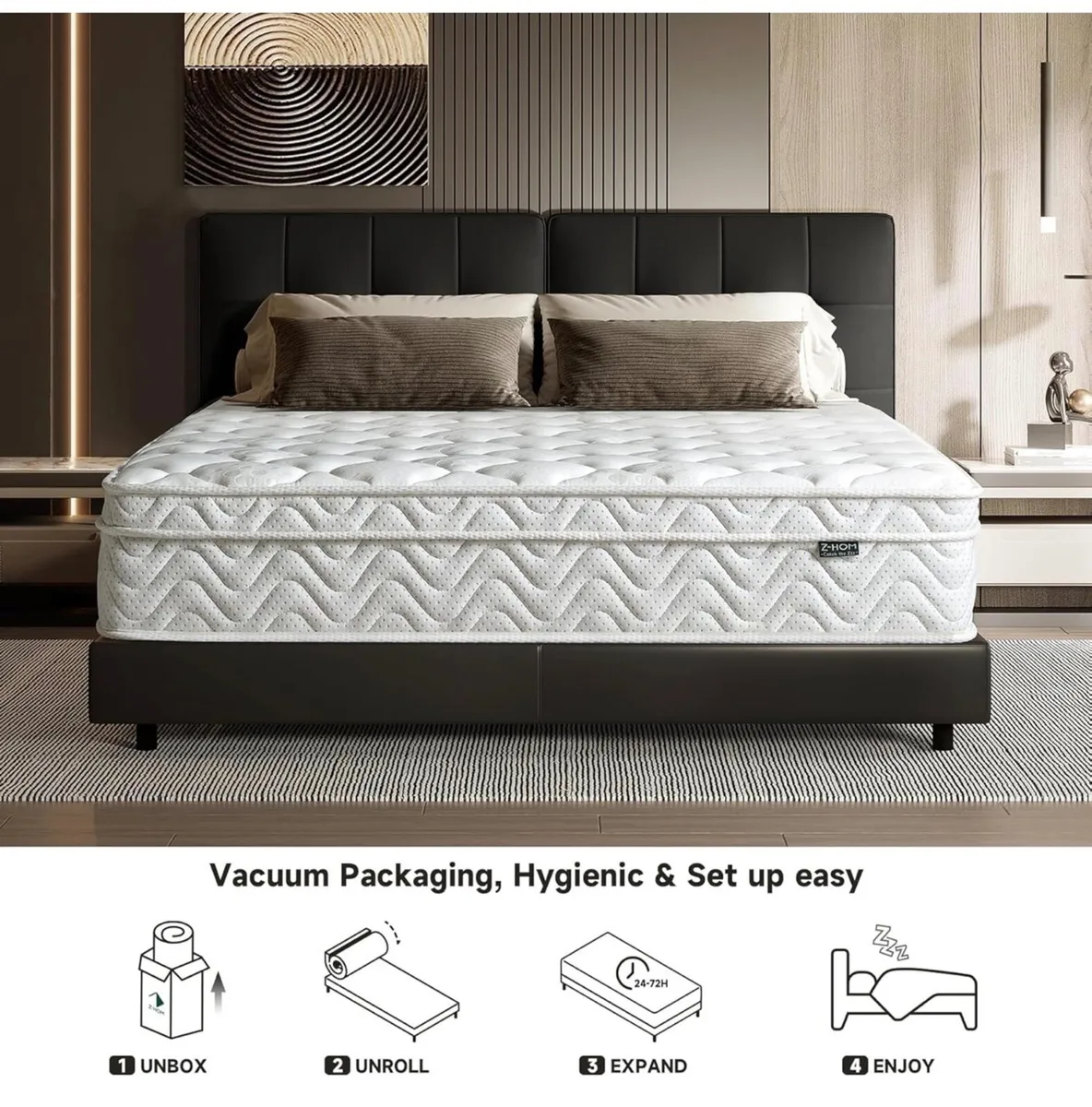 King Size Hybrid Mattress, 10.2 Inch with Breathab - Image 3