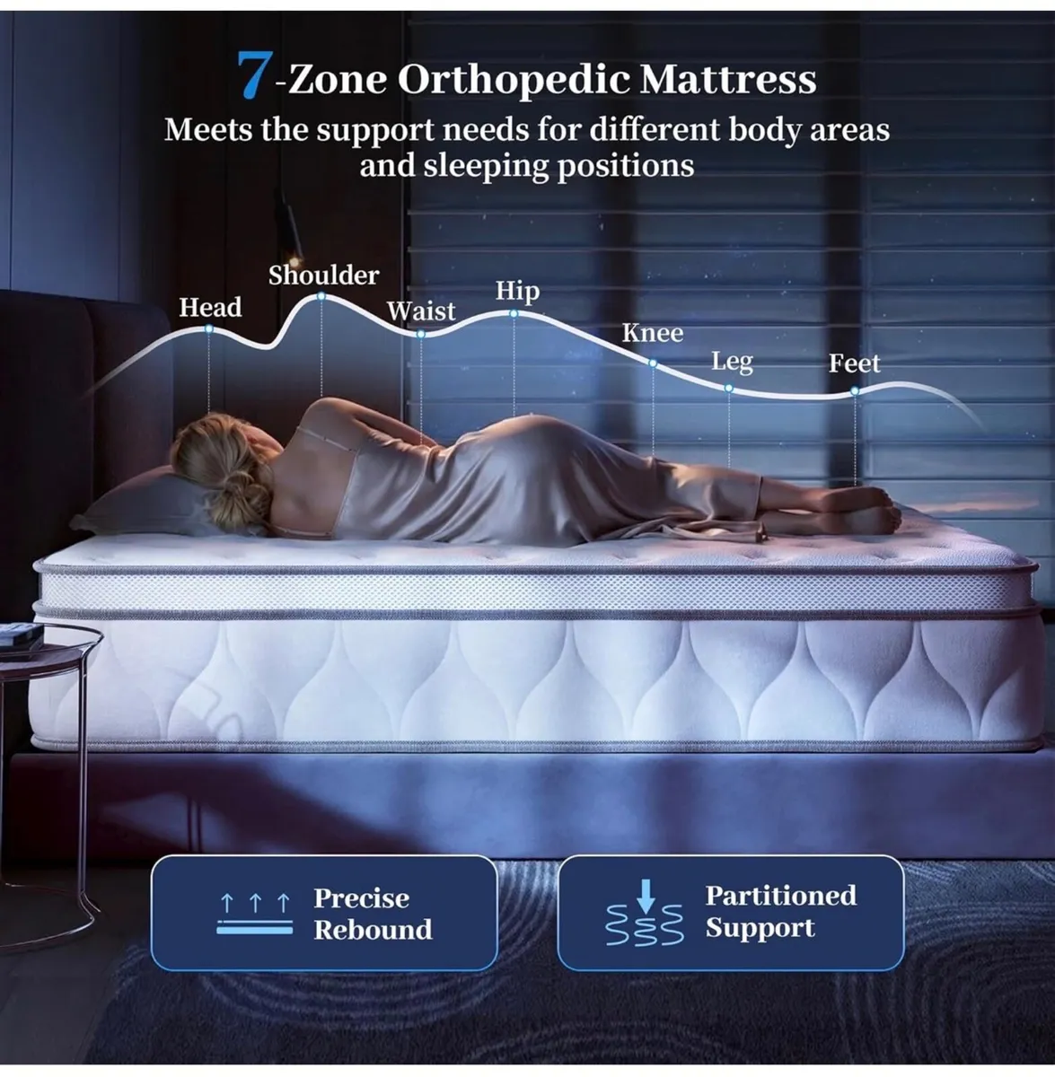 King Size Mattress, 25cm Hybrid Orthopedic Memory - Image 3