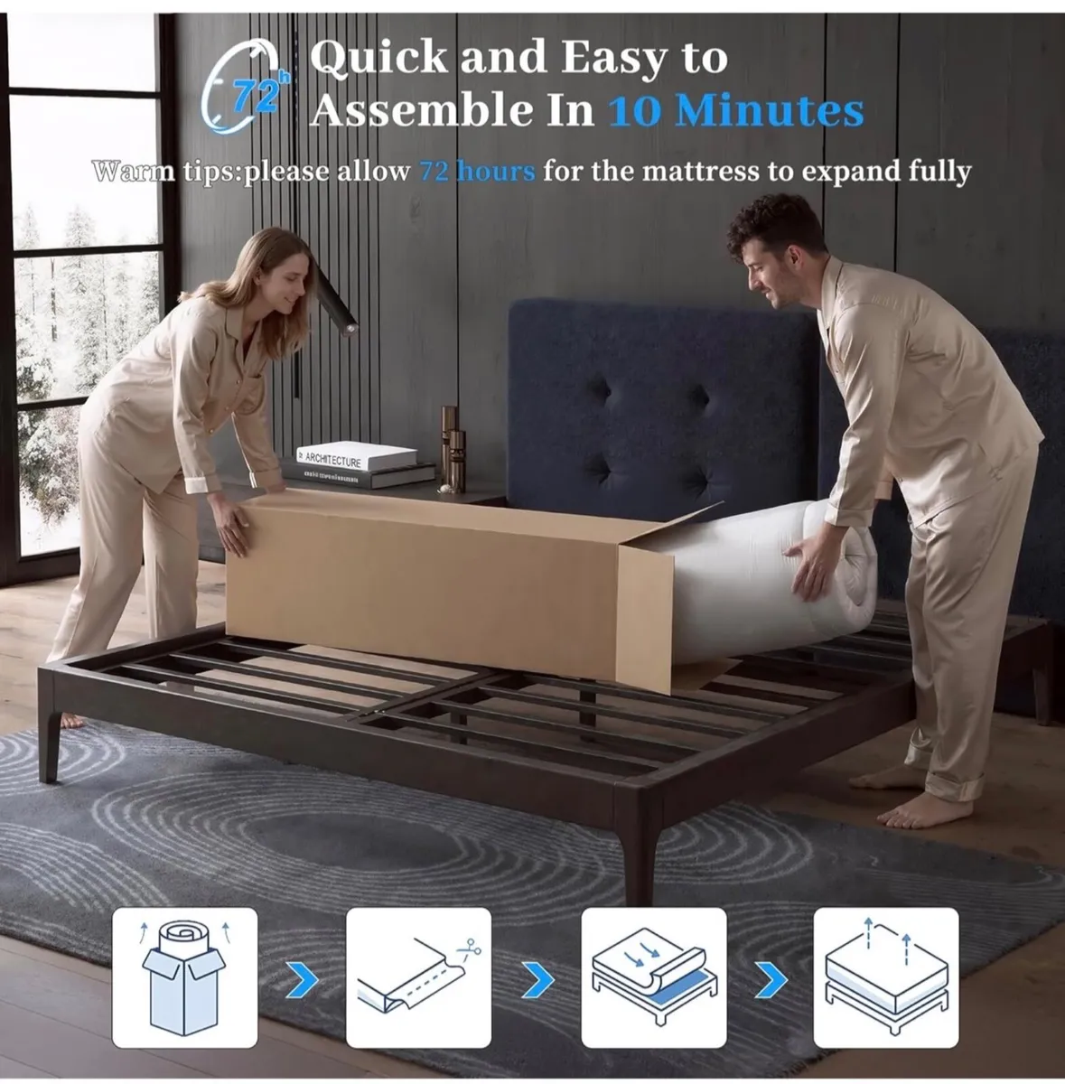 King Size Mattress, 25cm Hybrid Orthopedic Memory - Image 4