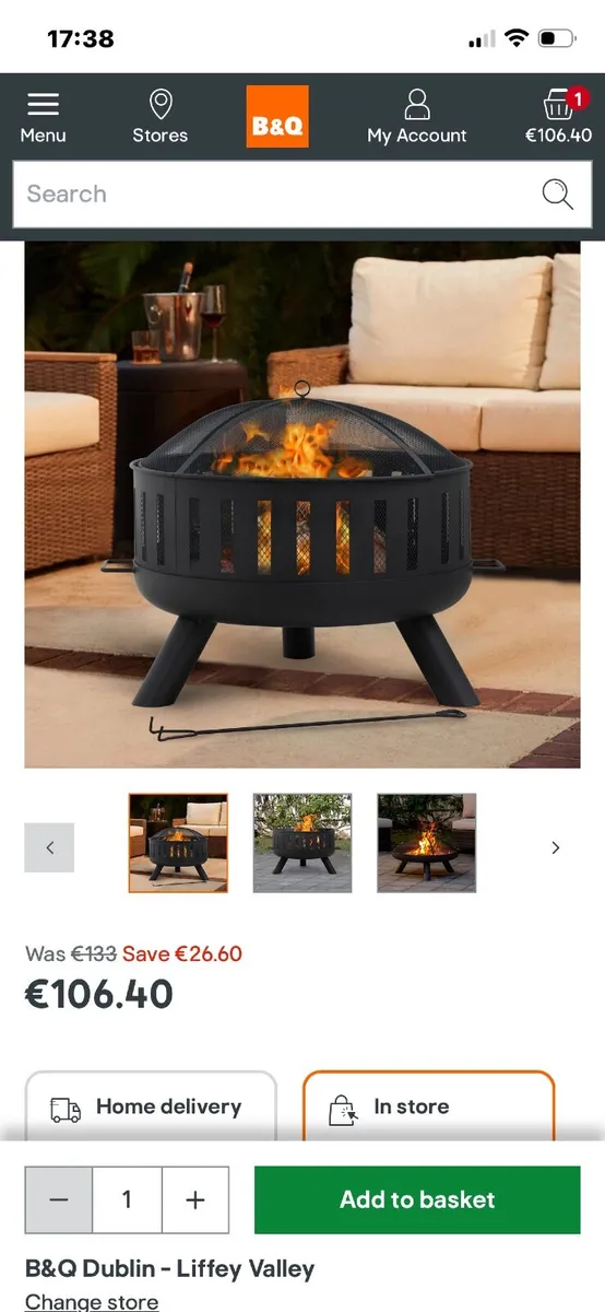 Fire pit from B&Q only used once. €90 - Image 1