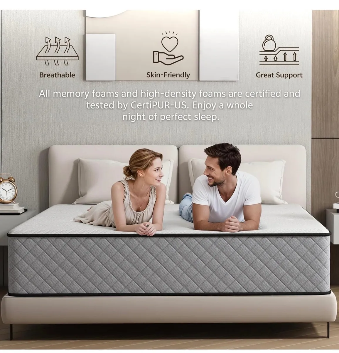 Hybrid King Size Mattresses 5FT 25cm Medium Firm P - Image 1