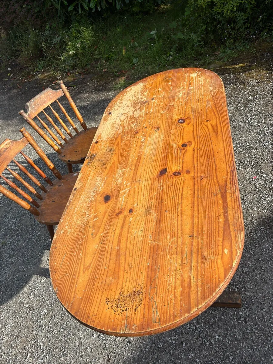 FREE Solid Oak Table with three chairs - Image 1