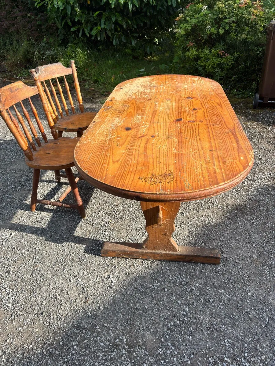 FREE Solid Oak Table with three chairs - Image 2