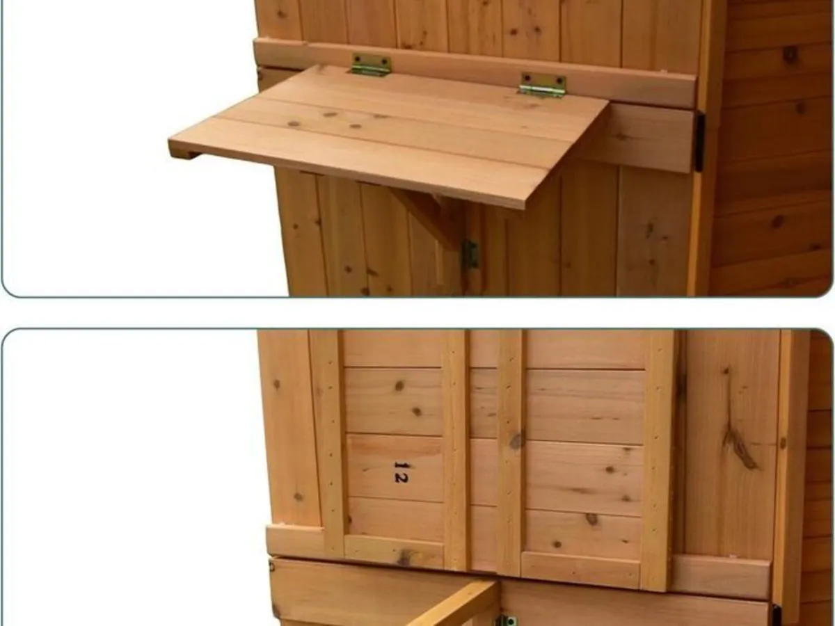 Wooden Garden Storage Shed Tall Outdoor Tool Cabin - Image 3
