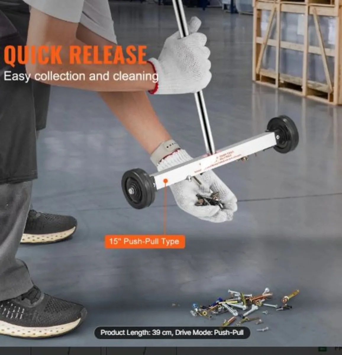 Magnetic Sweeper with Wheels, 15inch Mini Magnetic - Image 3