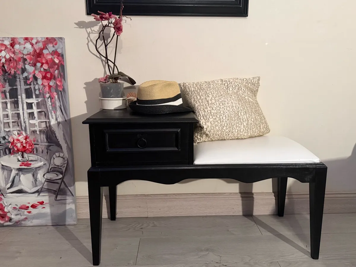 Solid Wood Entryway Set Hallway Bench & Mirror - Image 2