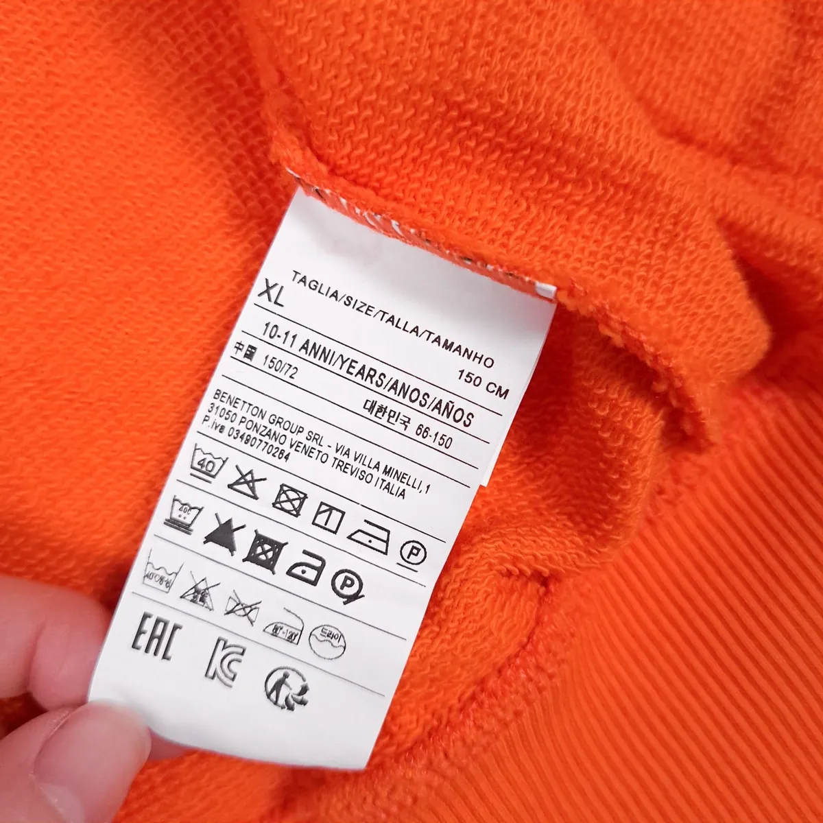 Benetton Orange Logo Track Jacket 8UK/36EU/150cm - Image 3