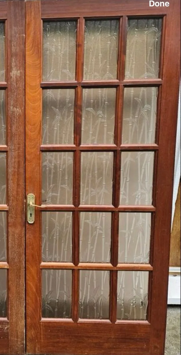 Wanted teak/mahogany French doors w/ glass panels - Image 3