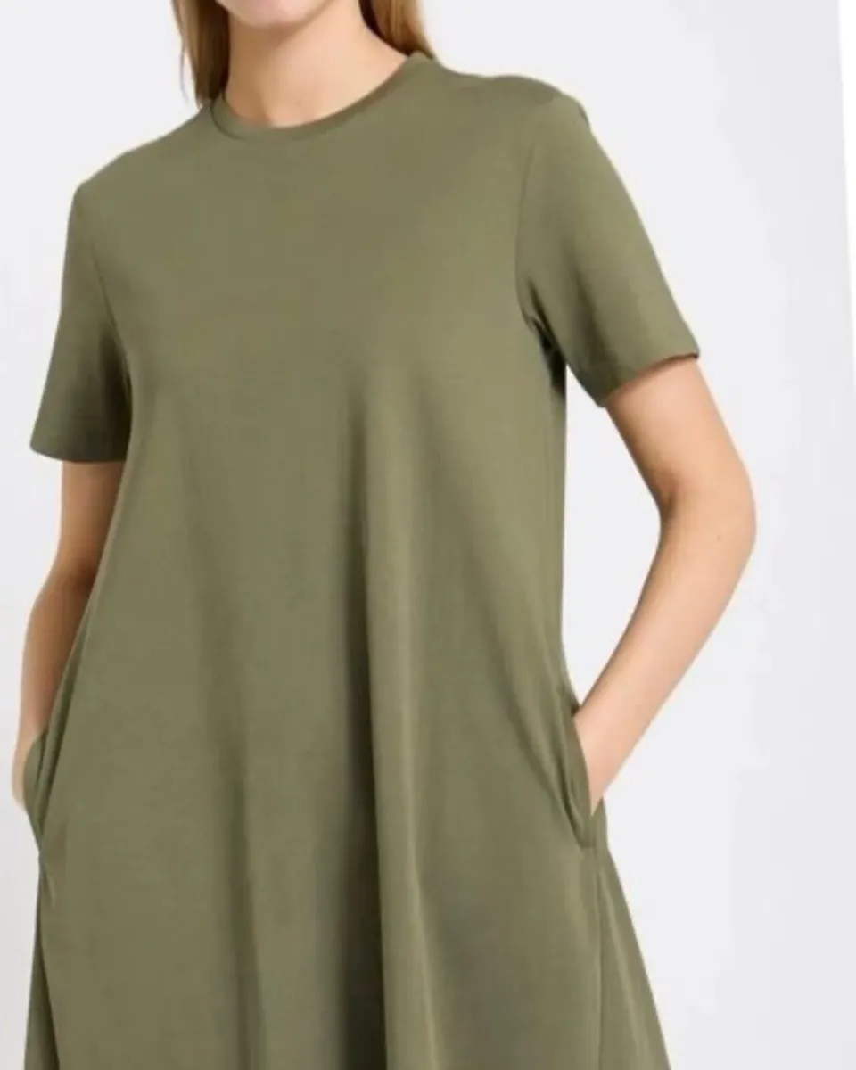 New Khaki T-shirt oversized dress size small - Image 2