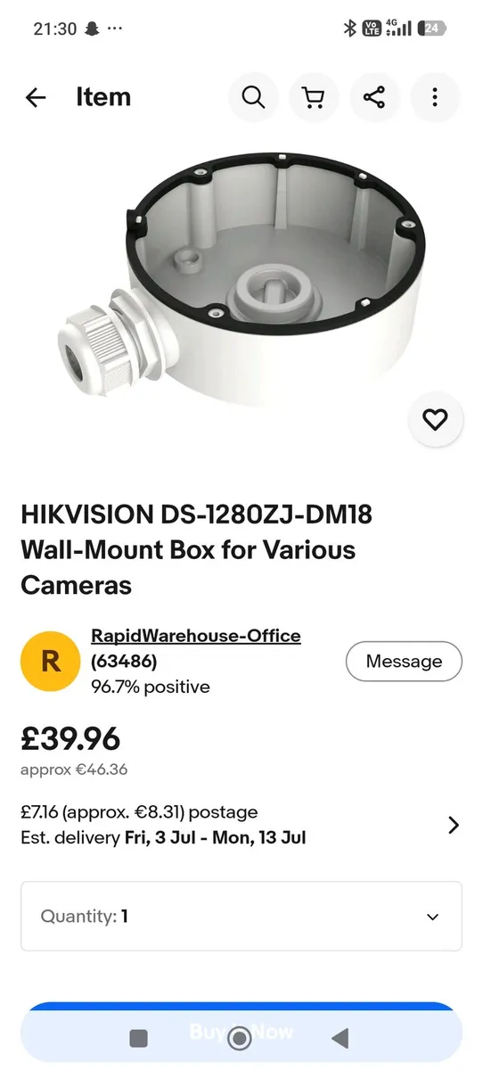 HIKVISION DS-1280ZJ-DM18 Wall-Mount Box for - Image 2
