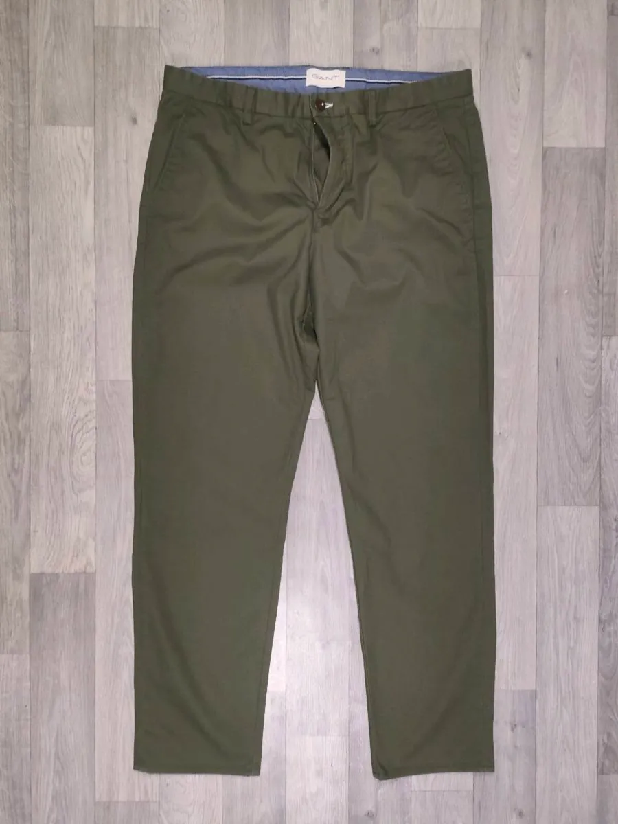 Gant Regular Fit Chino Trousers Pants Mens 36x32 - Image 1