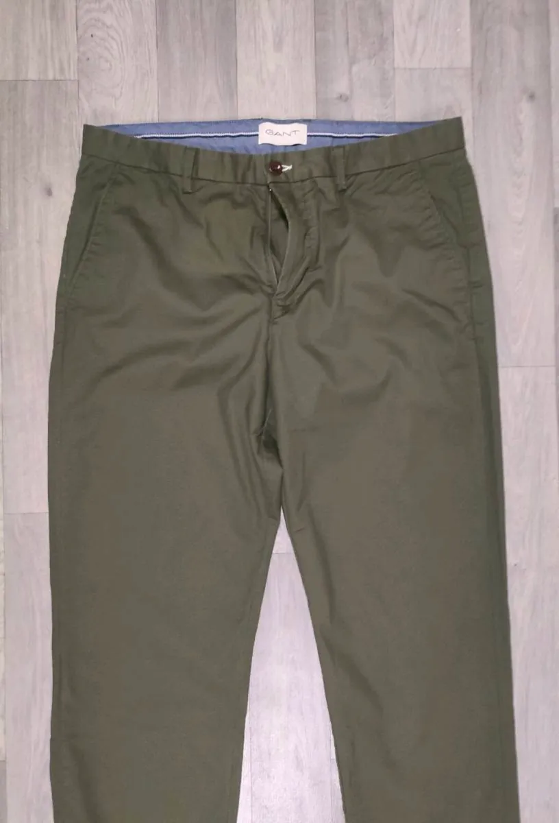 Gant Regular Fit Chino Trousers Pants Mens 36x32 - Image 2