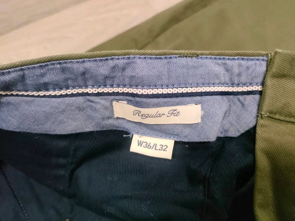 Gant Regular Fit Chino Trousers Pants Mens 36x32 - Image 3