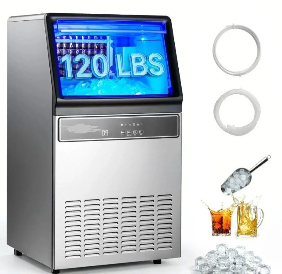 Commercial Ice Maker 54.4kg Per Day Stainless Stee - Image 3