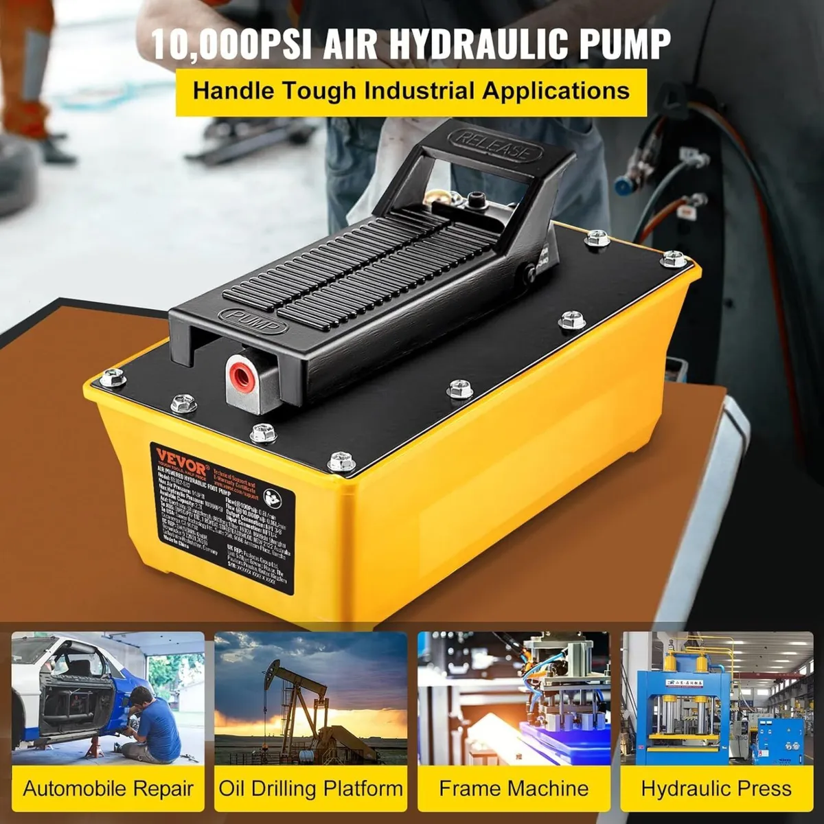 Air Hydraulic Foot Pump 10,000 PSI Heavy Duty - Image 2