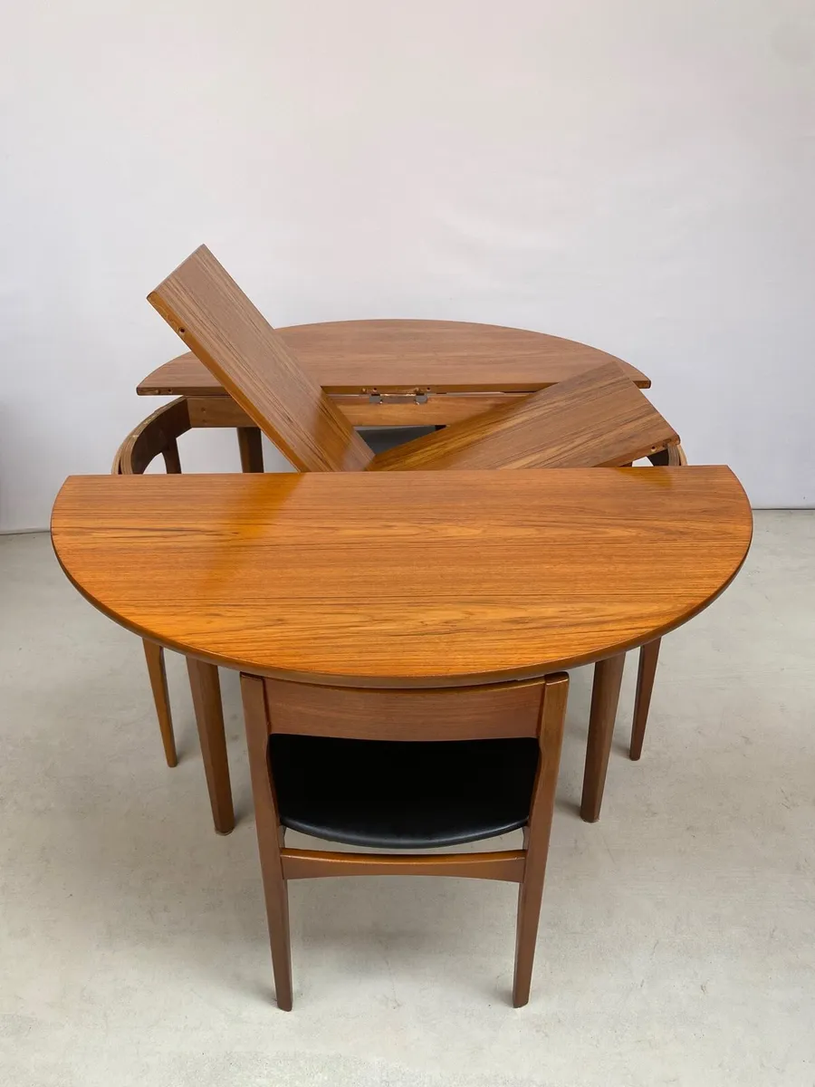 Mid Century Nathan Teak “Roundette” Table & Chairs - Image 3