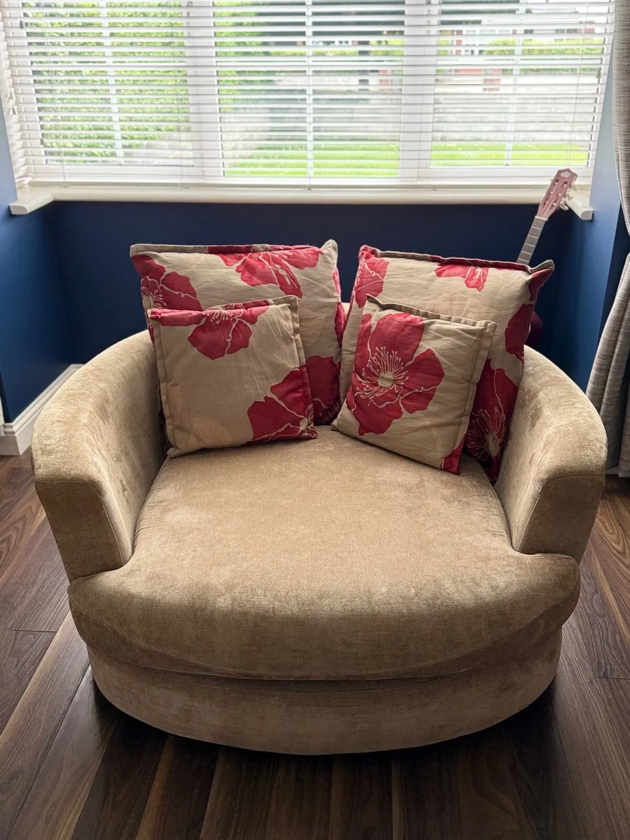 Couch and Swivel Love Seat - Image 1
