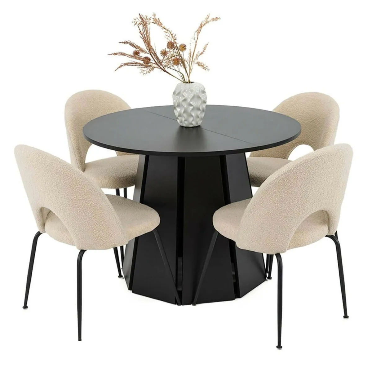Sterling Extendable Dining Table Black up to 180 - Image 2