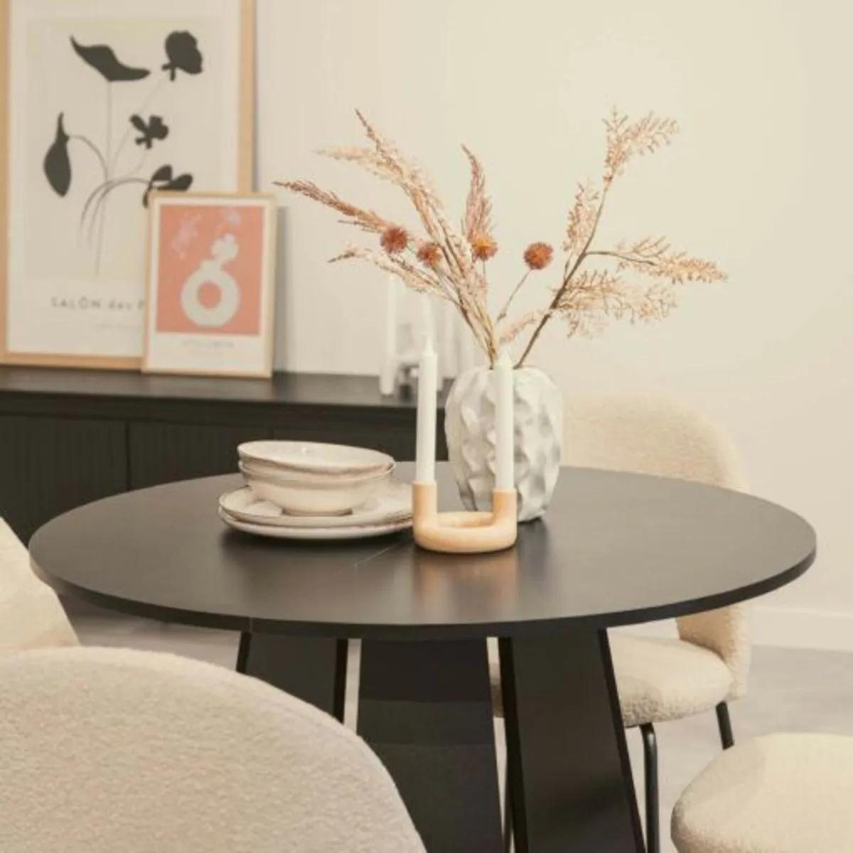 Sterling Extendable Dining Table Black up to 180 - Image 4