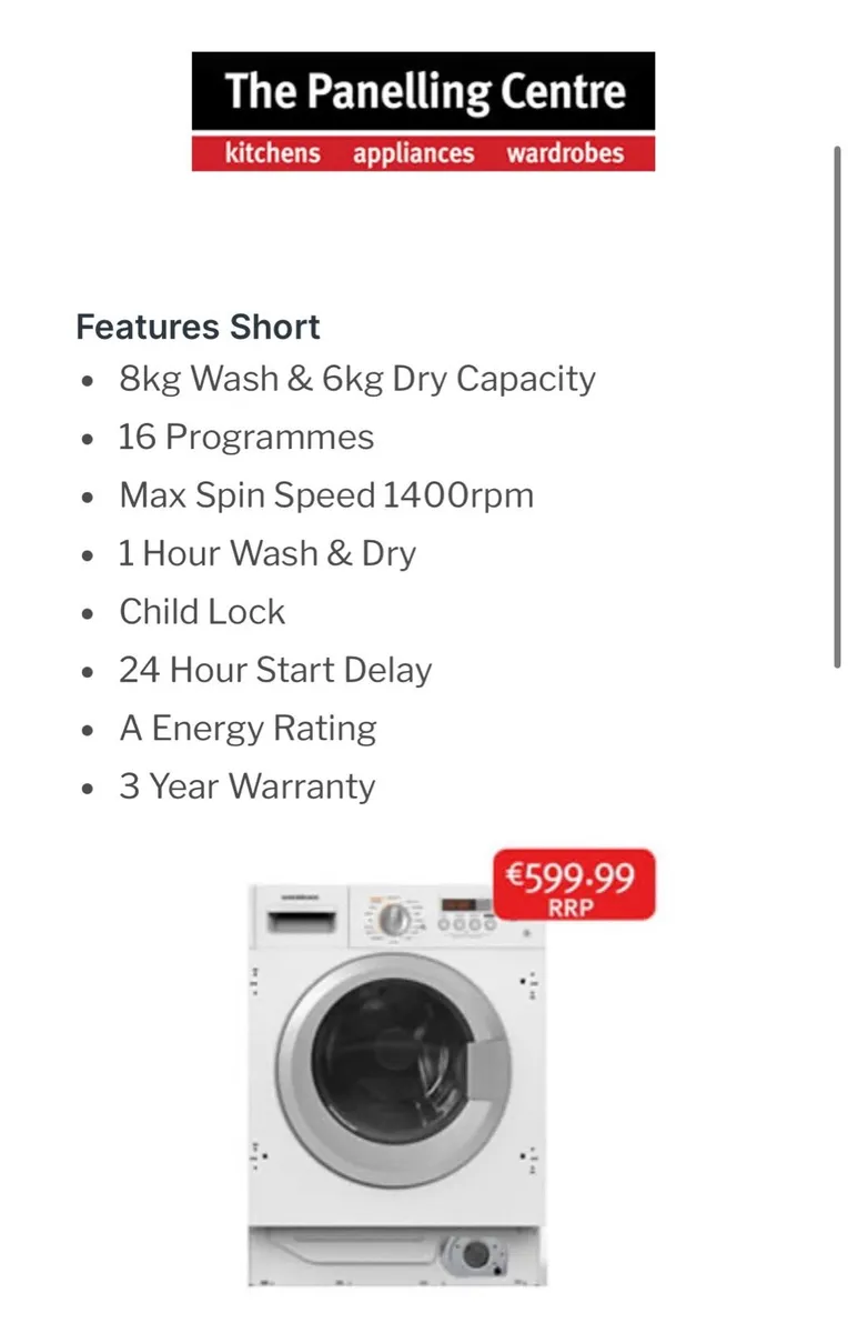 Integrated washer dryer - Image 3