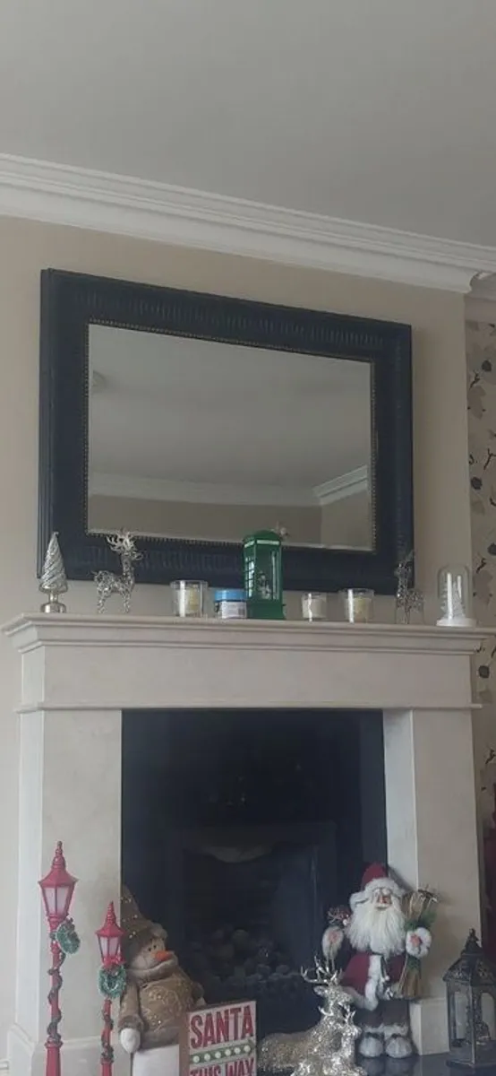 Black rectangle mirror with gold stud detail - Image 4