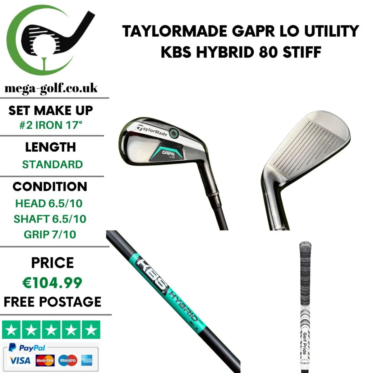 Taylormade GAPR Lo Utility #2 Iron 17° / Stiff - Image 1