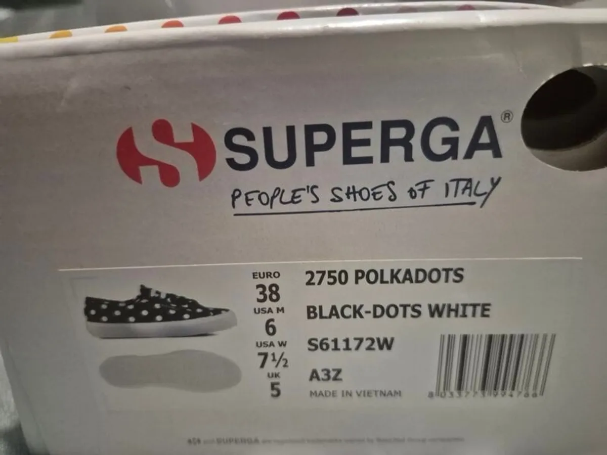 Superga polka dot shoes brand new still in boxs - Image 1