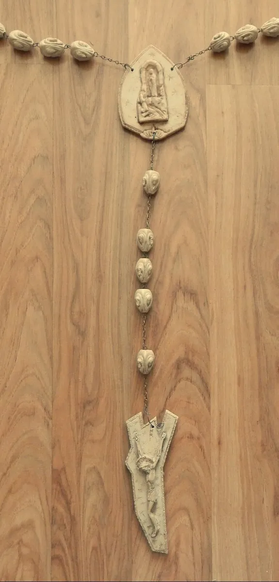 Large Vintage Wall Hanging Rosary Beads - Image 4