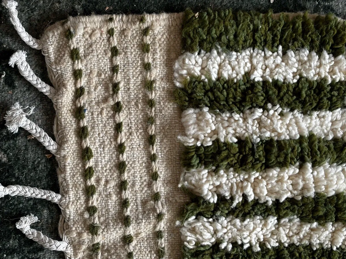 Cream and Green Rug - Free - Collection Only - Image 1