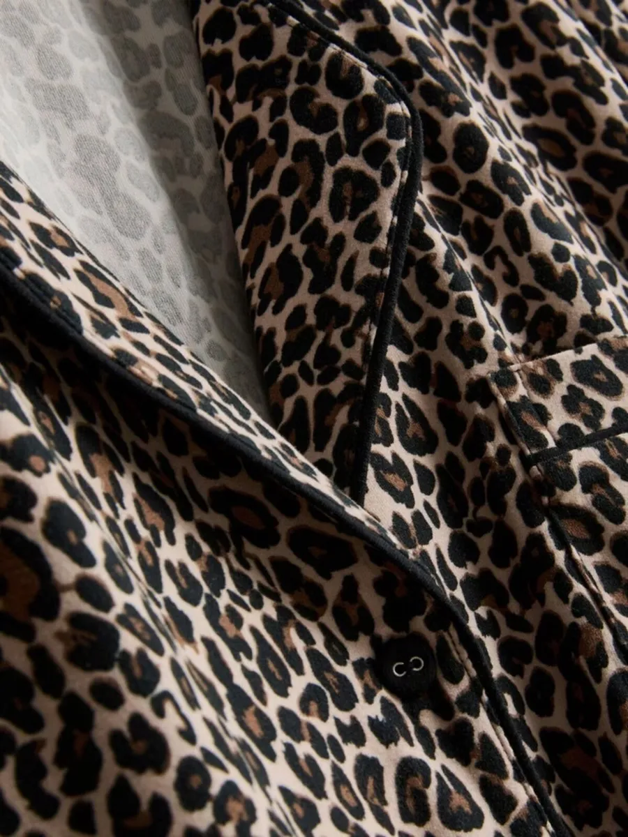 Leopard Print Boyfriend Pyjamas XS - Image 1