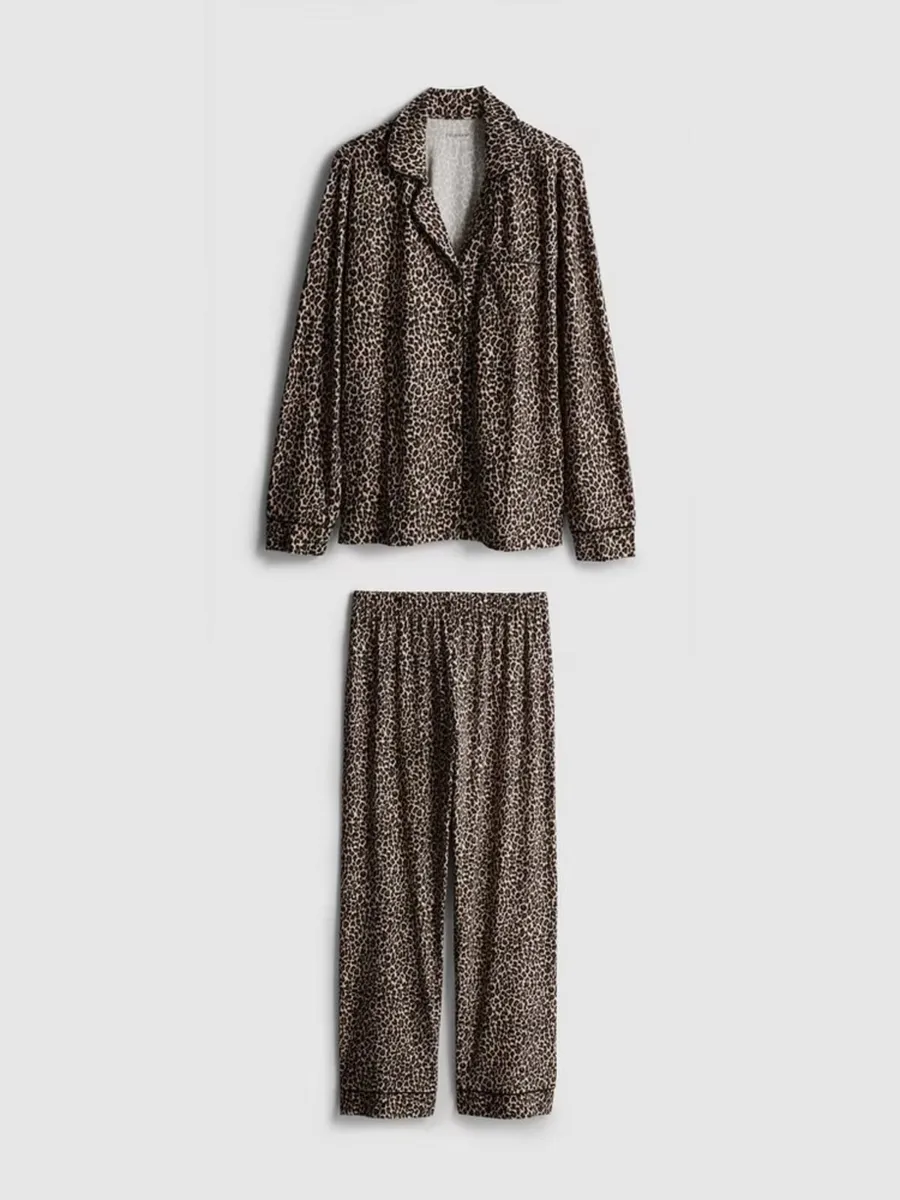Leopard Print Boyfriend Pyjamas XS - Image 3