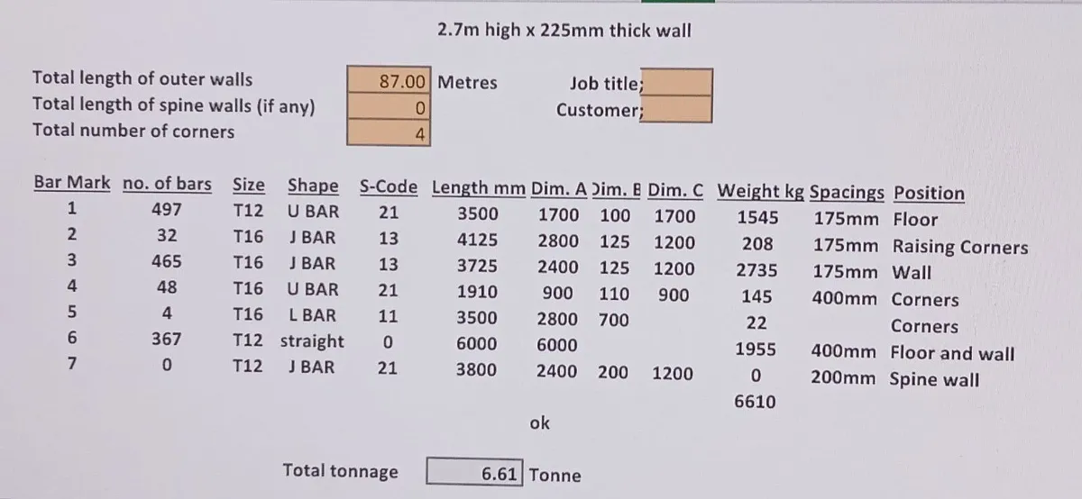 Slatted tank and Silage wall rebar steel schedules - Image 4