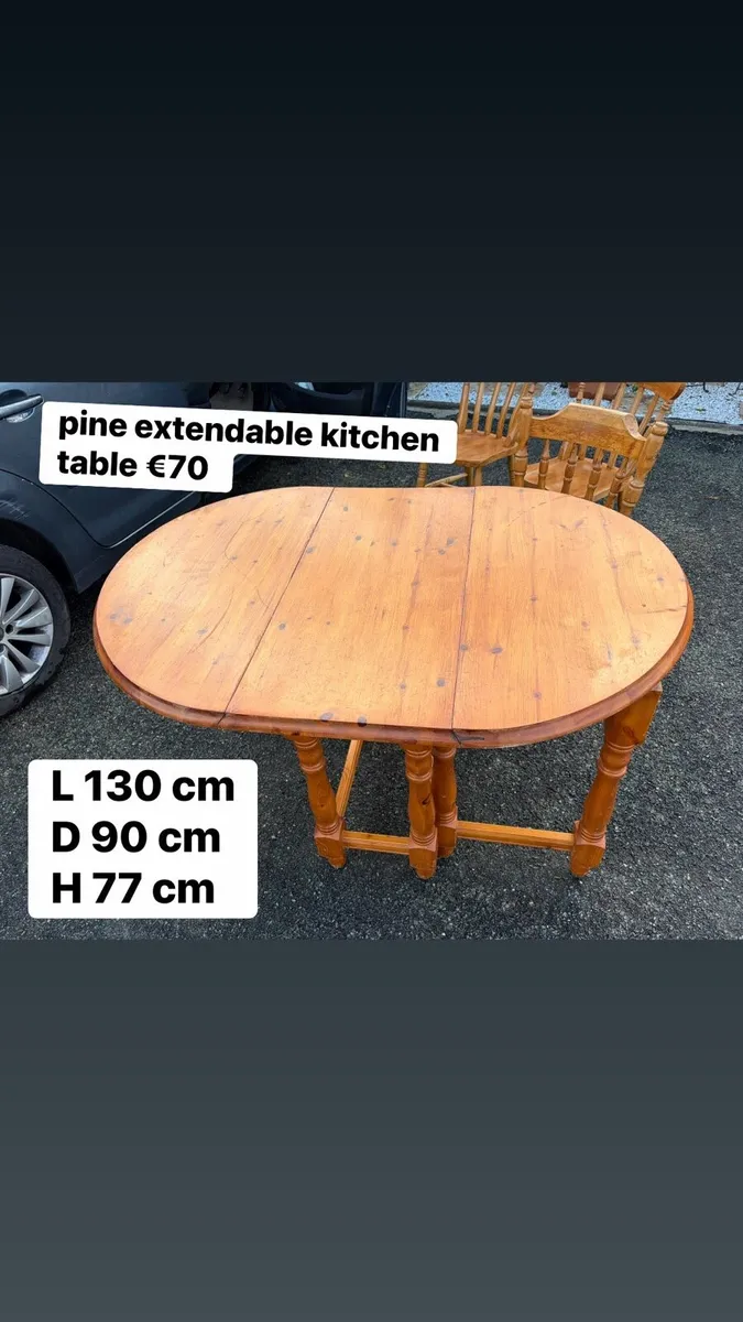 extendable pine kitchen table - Image 1