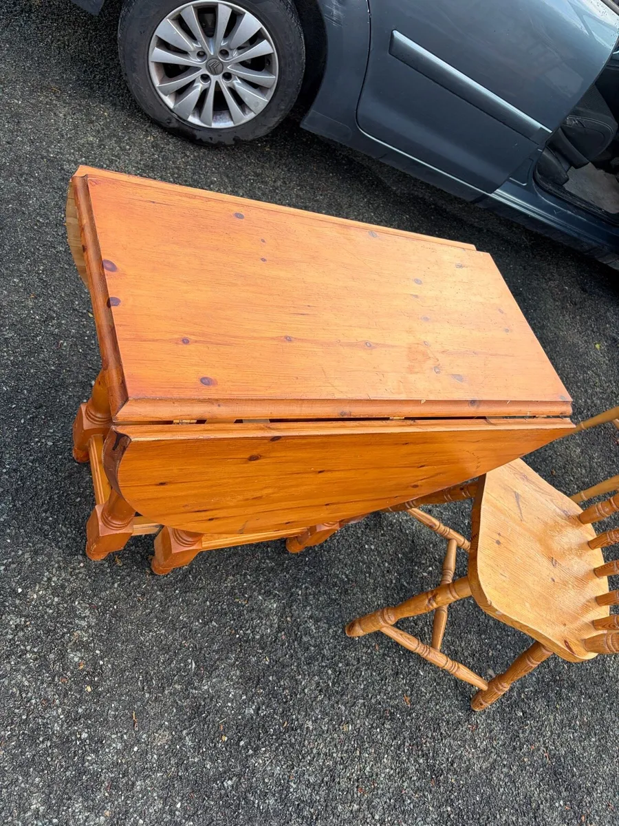 extendable pine kitchen table - Image 2