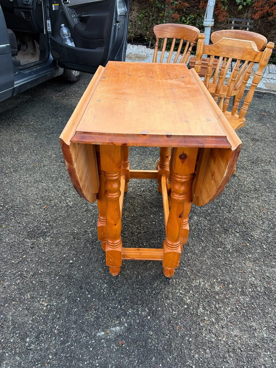 extendable pine kitchen table - Image 3