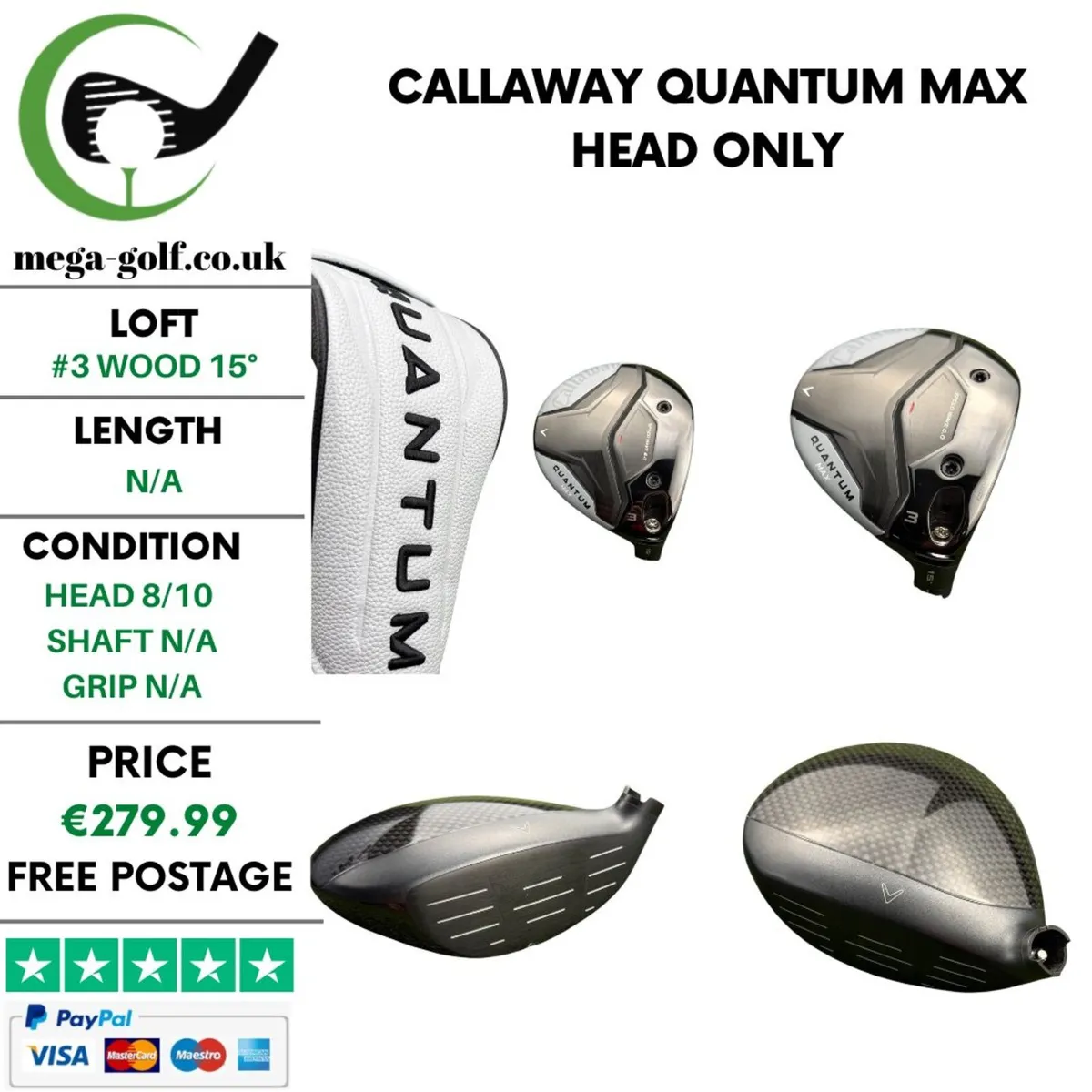 Callaway Quantum Max #3 Wood 15° / Head Only - Image 1
