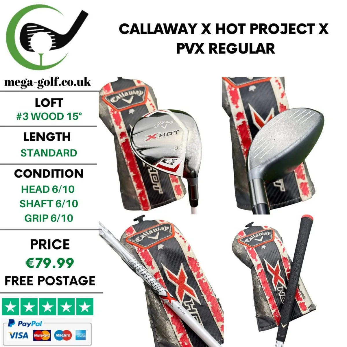 Callaway X Hot #3 Wood 15° / Project X PVX Regular - Image 1