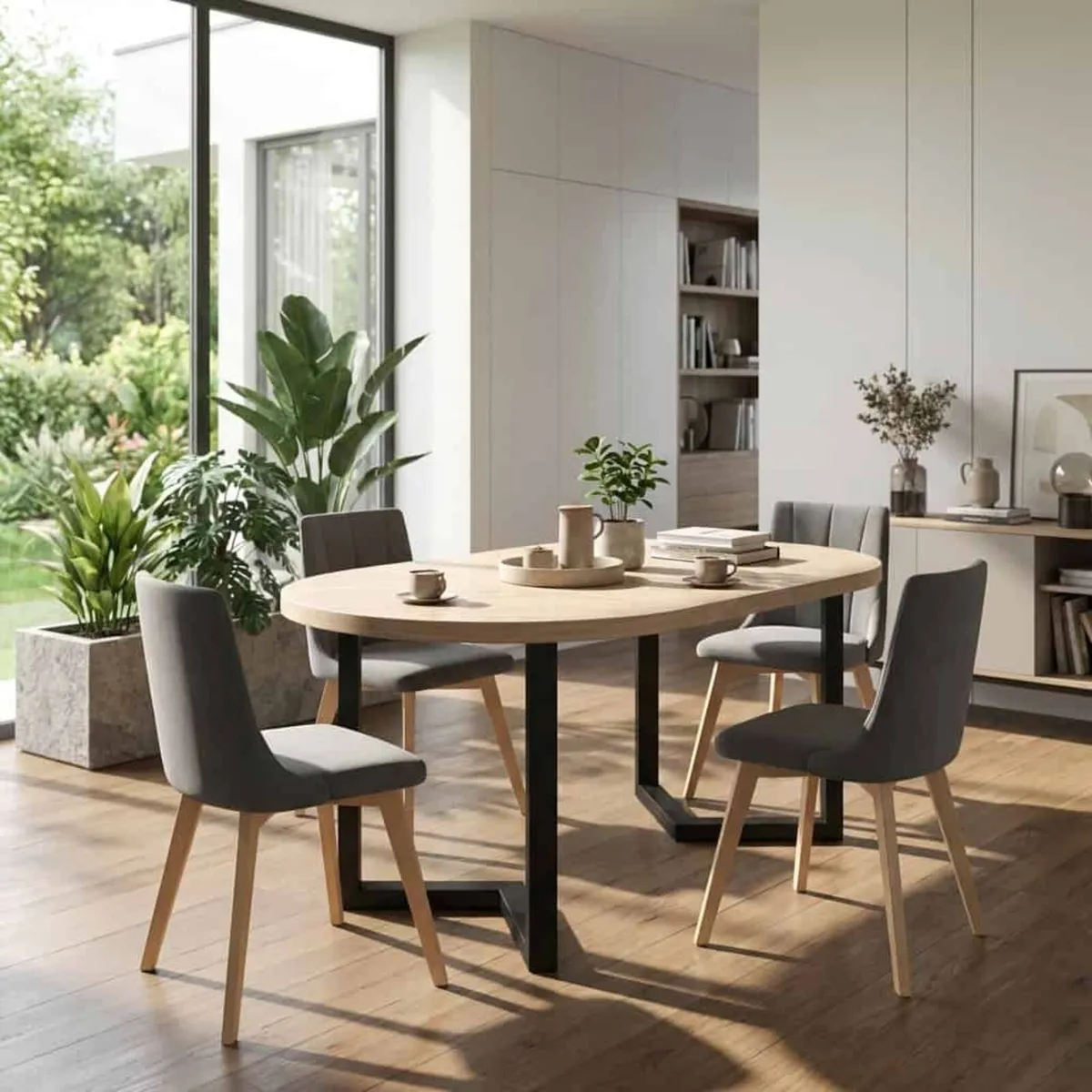 Round Extendable Dining Table 100 to 180cm - Image 1
