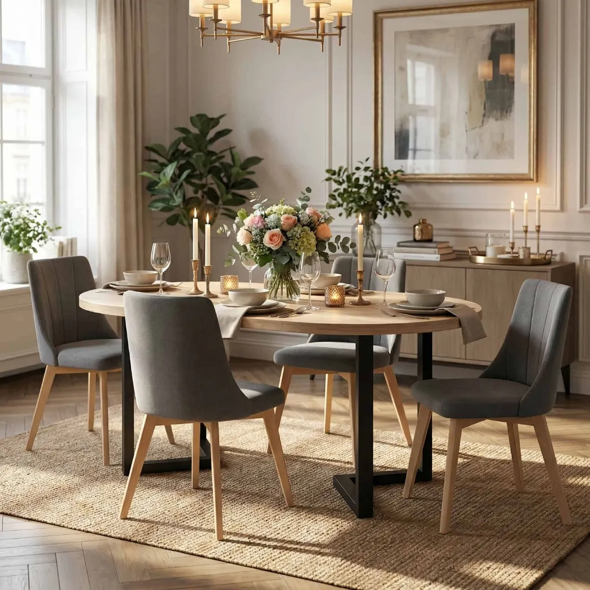 Round Extendable Dining Table 100 to 180cm - Image 4