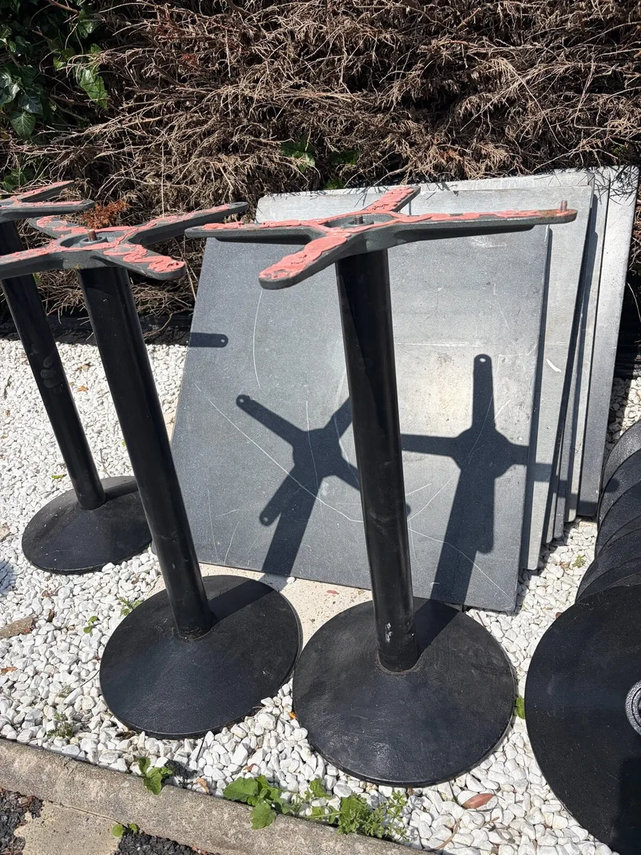 x11   cast iron table with marble tops - Image 3