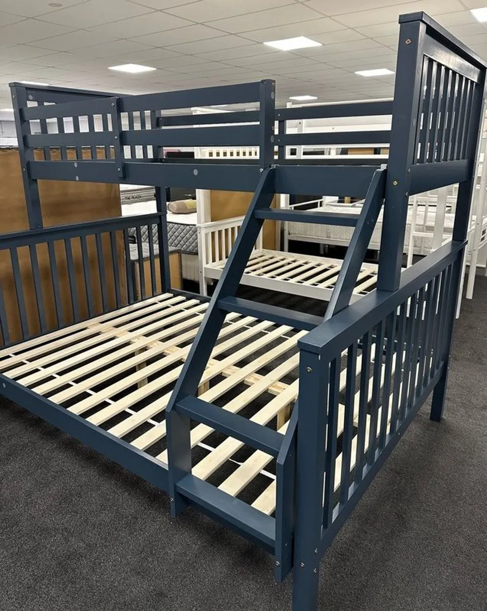 Triple bunk beds on special offer grey , navy ,white - Image 1