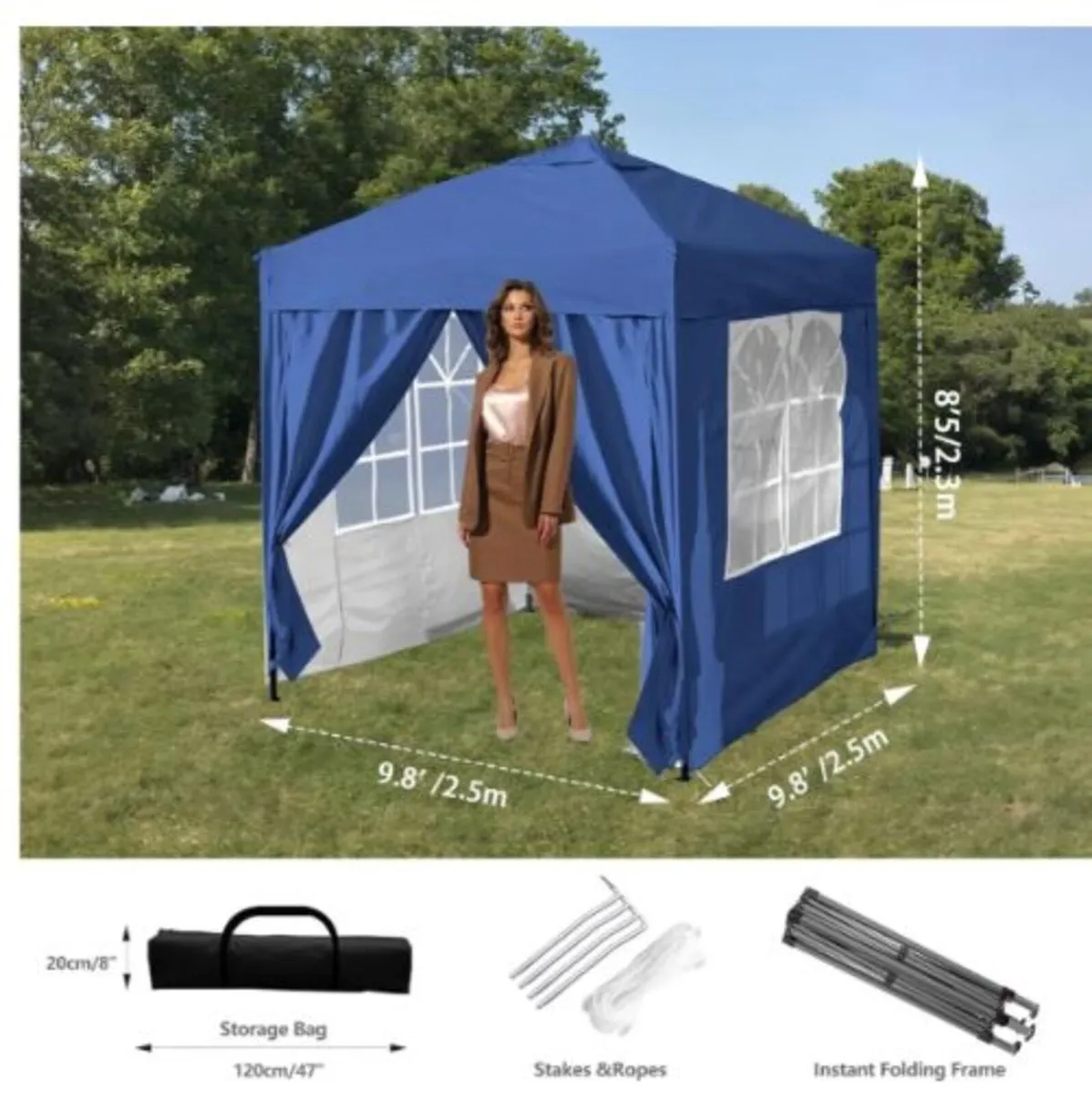 Gazebo Pop Up Tent 3x3 Heavy Duty Garden Tent - Image 4