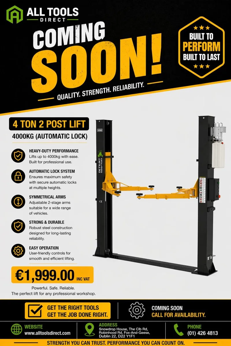 4 ton 2 Post Car Van Garage Lift 4000kg (Auto) - Image 1