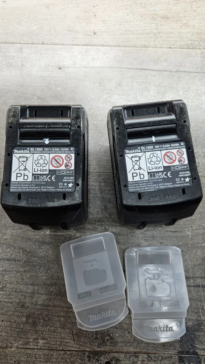 2 Makita 18V 9ah batteries - Image 3